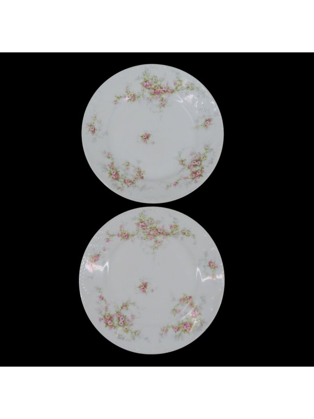 Theodore Haviland Limoges Set of 2 Plates 8.5in Rose Flower Floral Swag VTG